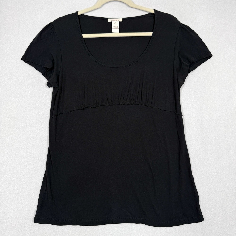 Vintage Sundance Top Womens Small Black Babydoll Tee T-Shirt 90s Y2K Hong Kong